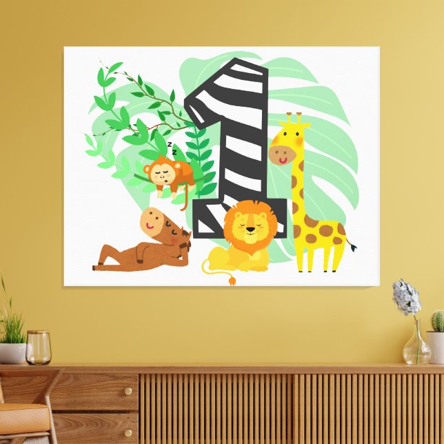 Happy First Birthday Baby! Canvas Print (Insitu(LivingRoom))