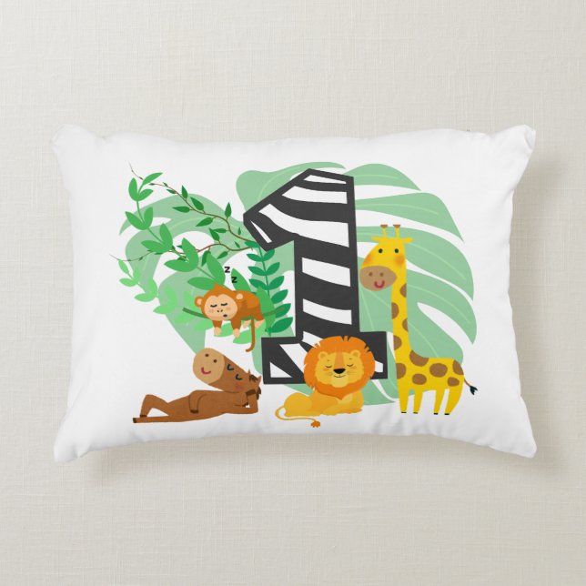 Happy First Birthday Baby! Decorative Cushion (Front)