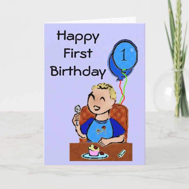 Happy First Birthday * boy Card (Front)