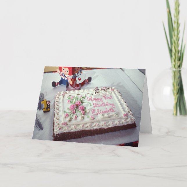 Happy First Birthday Elisabeth Card (Front)