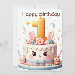Happy First Birthday Holiday Card