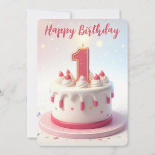 Happy First Birthday Holiday Card