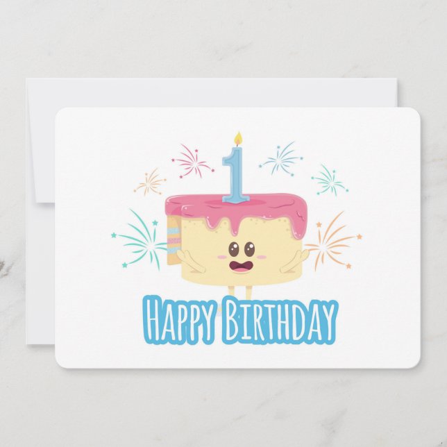 Happy First Birthday Holiday Card (Front)