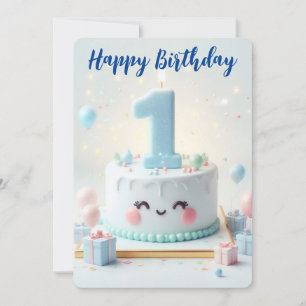 Happy First Birthday Holiday Card