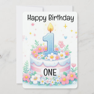 Happy First Birthday Holiday Card