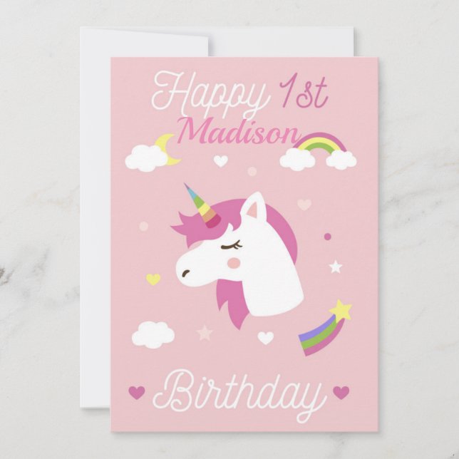 Happy First Birthday Invitation (Front)