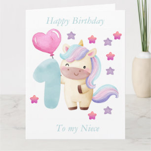 Happy first Birthday to my Niece" Card