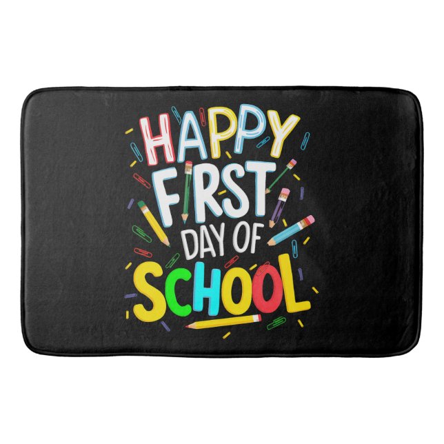 Happy First Day Back to School Bath Mat (Front)