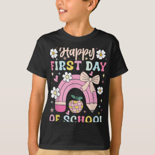 Happy First Day Back To School Pencil Teacher Girl T-Shirt