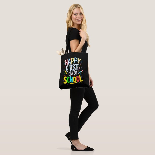 Happy First Day Back to School Tote Bag (On Model)