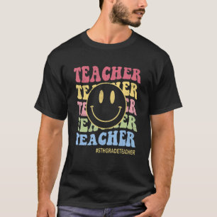 Happy First Day Face Retro 5th Grade Teachers Back T-Shirt