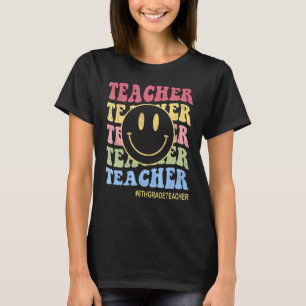 Happy First Day Face Retro 6th Grade Teachers Back T-Shirt