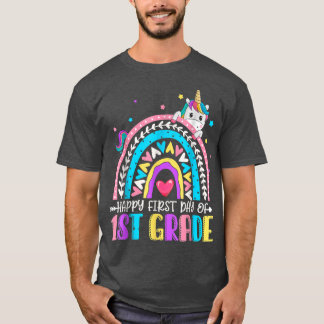 Happy First Day Of 1st Grade Unicorn Back To Schoo T-Shirt