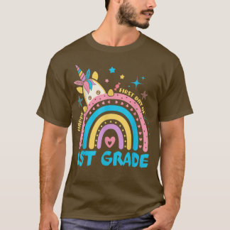 Happy First Day Of 1st Grade Unicorn Rainbow Kid B T-Shirt