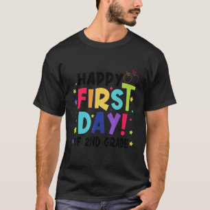 Happy First Day Of 2nd Grade Cute Apple Back To Sc T-Shirt