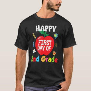 Happy First Day Of 2nd Grade Second Pencil Back To T-Shirt