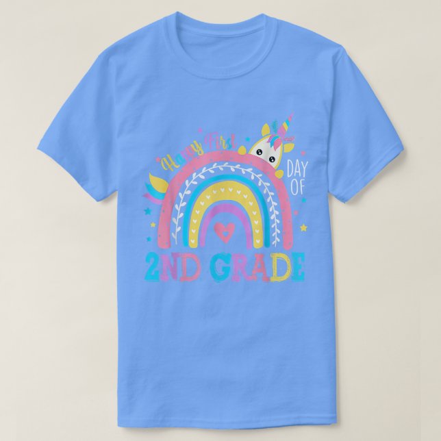 Happy First Day Of 2nd Grade Students Teacher Unic T-Shirt (Design Front)