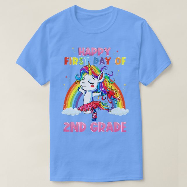 Happy First Day Of 2nd Grade Teacher & Student Kid T-Shirt (Design Front)