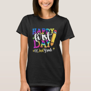 Happy First Day Of 2nd Grade Tie Dye Back To Schoo T-Shirt