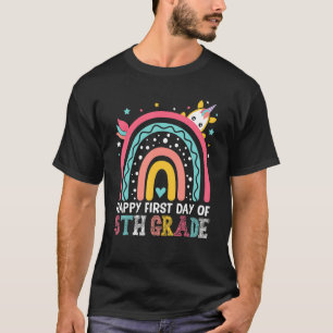 Happy First Day Of 5th Grade Rainbow Back To Schoo T-Shirt