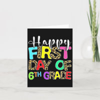 Happy First Day Of 6th Grade Leopard Back To Schoo
