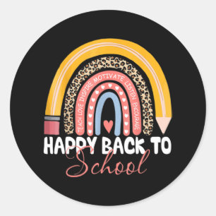 Happy First Day of Back to School Teacher Student Classic Round Sticker