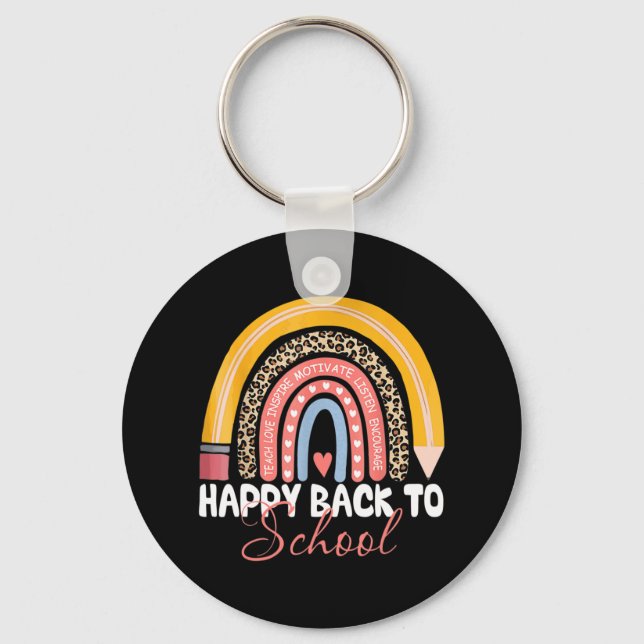 Happy First Day of Back to School Teacher Student  Key Ring (Front)