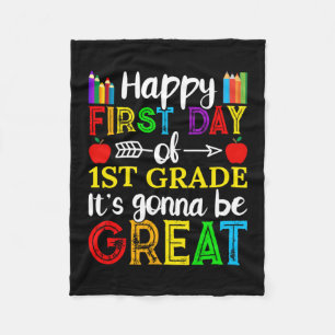 Happy First Day Of First Grade Fleece Blanket