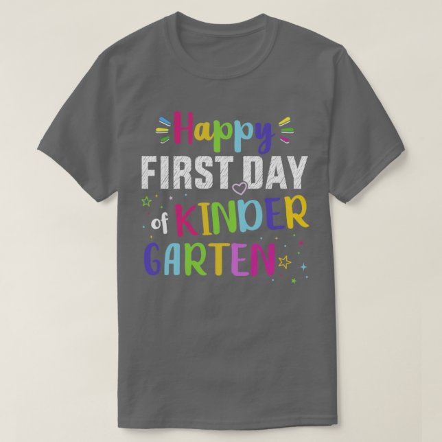 Happy first day of kindergarten 1st back to school T-Shirt (Design Front)