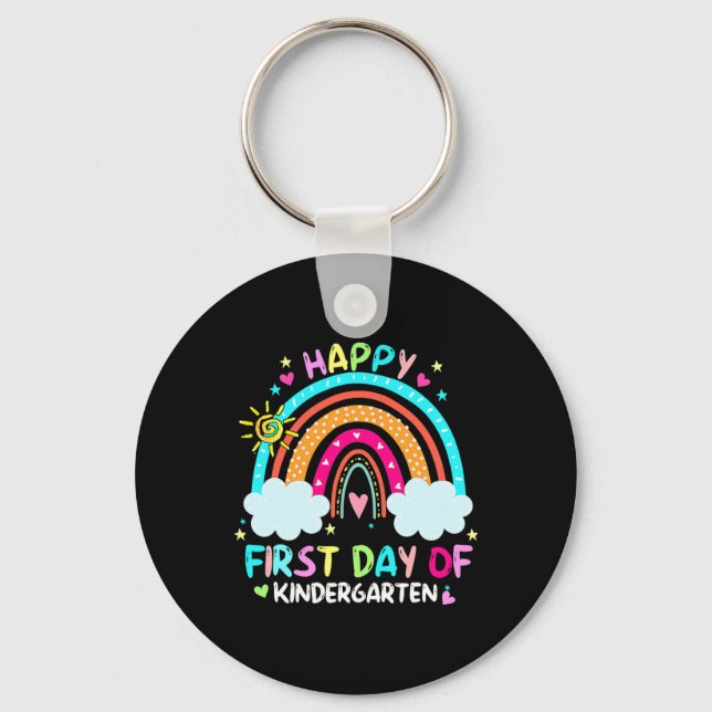 Happy First Day Of Kindergarten Back To School  Key Ring (Front)