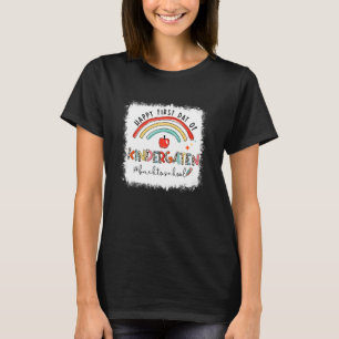 Happy First Day Of Kindergarten Boho Rainbow Back  T-Shirt