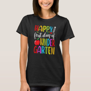 Happy First Day Of Kindergarten Cute Back To Schoo T-Shirt