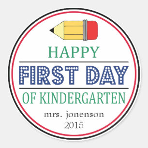 Happy First Day Of Kindergarten Pencil Sticker