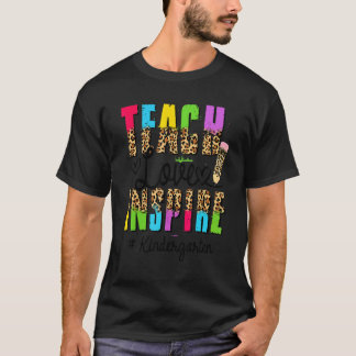 Happy First Day Of Kindergarten Teacher  Boho Leop T-Shirt