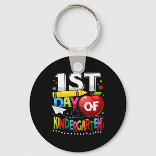 Happy First day of Kindergarten Teacher Fun Back T Key Ring