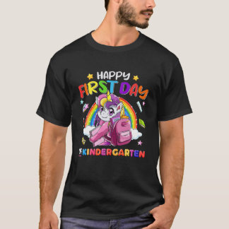 Happy First Day Of Kindergarten Unicorn Back To Sc T-Shirt