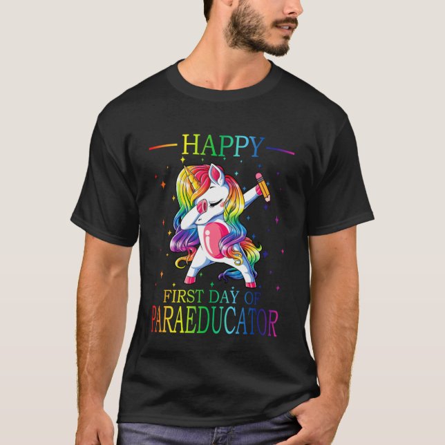 Happy First Day Of PARAEDUCATOR Unicorn Pullover H (Front)
