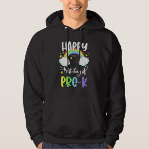 Happy First Day Of Pre K Rainbow Teacher Student Hoodie