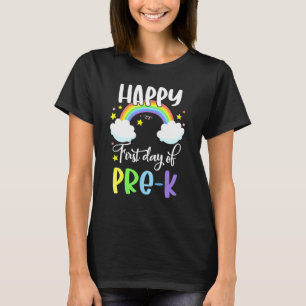 Happy First Day Of Pre K Rainbow Teacher Student T-Shirt