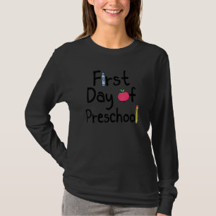 Happy First Day Of Preschool Back To School Crayon T-Shirt