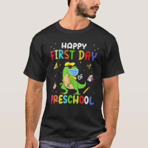 Happy First Day Of PRESCHOOL Virtual School Dinosa T-Shirt