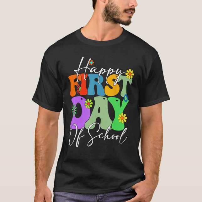 Happy First Day Of School Back To School Floral Gr T-Shirt (Front)