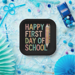 Happy First Day of School Back to School Paper Plate