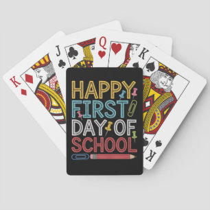 Happy First Day Of School Back To School  Playing Cards
