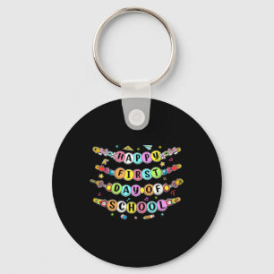 Happy First Day Of School Bracelet, Preppy Back To Key Ring