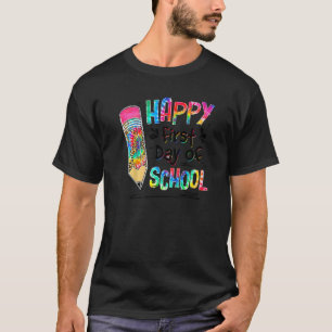 Happy First Day Of School Coffee Teach Repeat Teac T-Shirt