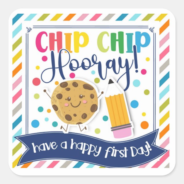 Happy first day of school cookie  square sticker (Front)