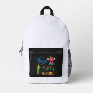 Happy First Day of School   Cute Cartoon Apple  Printed Backpack