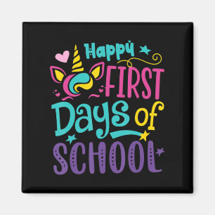 Happy First Day Of School Cute Unicorn Back To Sch Magnet