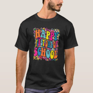 Happy First Day Of School For Teacher Leopard Tie  T-Shirt